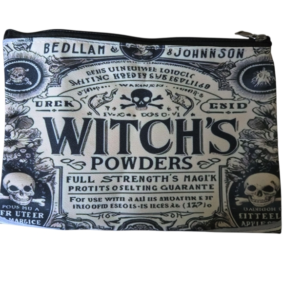 unknown Handbags - Black and White Witch's Powders  Cosmetic Bag